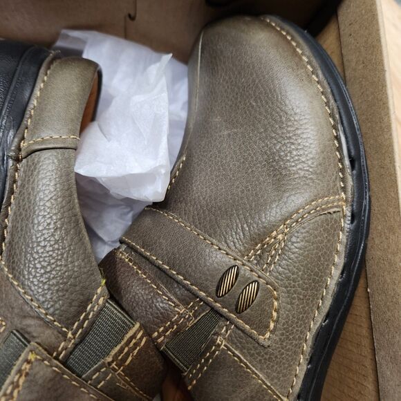 Clarks Un Loop Ease Clog – Women’s 6.5, Dark Olive Leather, Unworn - Picture 12 of 12